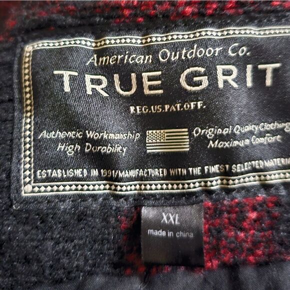 TRUE‎ GRIT Four Square Plaid Jacket Coat Removable Collar - Size XXL - Picture 8 of 9